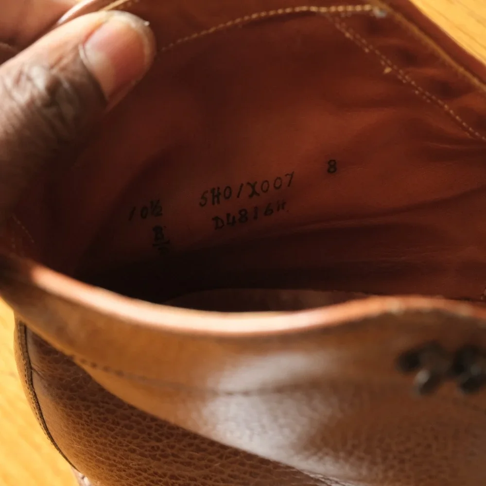 Alden for J.Crew Country Calfskin Plain Toe Boots Tan Pebble Grain 10.5 D D4816H